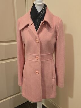 Mango Dusty Pink Tailored Pea Coat